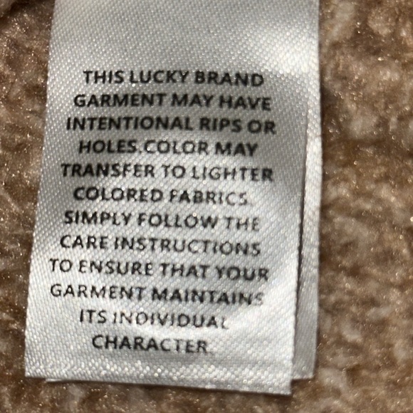 Lucky Brand Buttondown Crew Neck CableKnit Cardigan Sweater TwoToned Light M - Picture 5 of 10